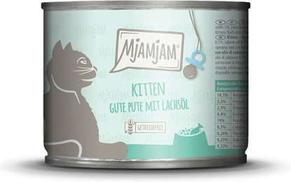 Produktbild von MjAMjAM Sparpaket 12 x  200g KITTEN Pute+Lachsöl