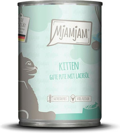 Produktbild von MjAMjAM Sparpaket 12 x  400g Kitten Pute+Lachsöl