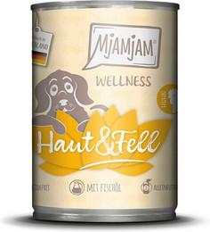 Produktbild von MjAMjAM Sparpaket 12 x  400g Wellness Haut&Fell Huhn Dog