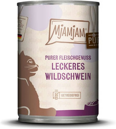 Produktbild von MjAMjAM Sparpaket 12 x  400g Wildschwein pur Cat
