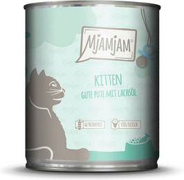 Produktbild von MjAMjAM Sparpaket 12 x  800g Kitten Pute+Lachsöl