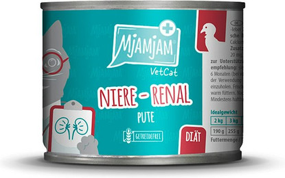 Produktbild von MjAMjAM - VetCat 200g MjAMjAM Katze Sparpaket 12x200g Vet Diät Niere Renal Pute