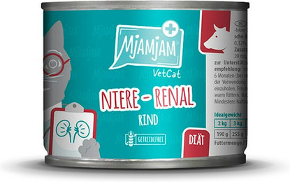 Produktbild von MjAMjAM - VetCat 200g MjAMjAM Katze Sparpaket 12x200g Vet Diät Niere Renal Rind
