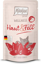 Produktbild von MjAMjAM – Wellness 125g MjAMjAM Katze Sparpaket 24x125g Wellness Haut und Fell Rind