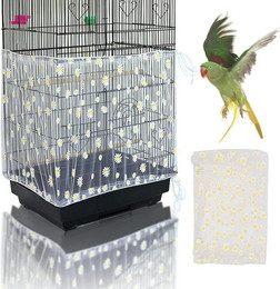 Produktbild von Mngren Vogelkäfigabdeckung Gänseblümchen Design 200 x 40 cm Weiß