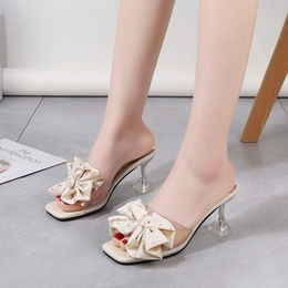 Produktbild von Mode Sommer Übergröße Einzeilig Einfarbig Schleife Flache Sandalen Outdoor Strand Hausschuhe Elegante Damenschuhe 40