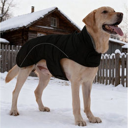 Produktbild von MODFU Hundemantel Hundejacke WinterHundemantel und Geschirr, mit reflektierenden Streifen verstellbarem Kordelzug Metall-D-Ring