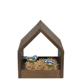 Modo24 Vogelhaus mit Ständer aus FSC® Holz, Vogelkäfig mit Dach, Wetterfest, Vogelfutterhaus für Garten Balkon, Futterstation für Vögel, Nistkasten – Bild 1 von 9
