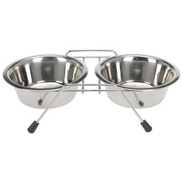 Produktbild von Mojawo Fressnapf Hundenapf Katzennapf Ø16cm Edelstahl höhenverstellbar