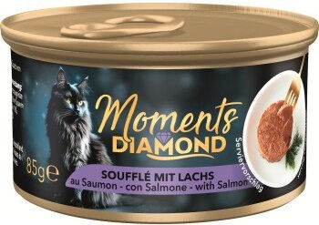 Produktbild von MOMENTS Diamond Soufflé Lachs Nassfutter für Katzen - 12 x 85 g
