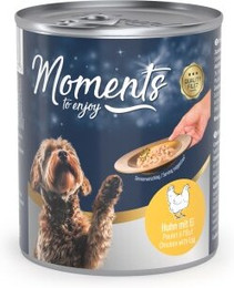 Produktbild von MOMENTS Nassfutter Hund Adult Huhn mit Ei 6x220 g