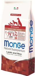 Produktbild von Monge All Breeds Puppy Lamm & Reis - 2 x 12 kg