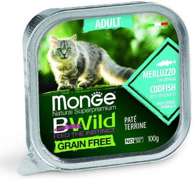 Produktbild von Monge Bwild Cat Adult Pastete mit Kabeljau - 100 g