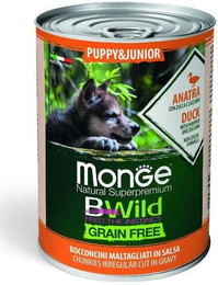 Produktbild von MONGE BWild GF Puppy mit Ente 400 g