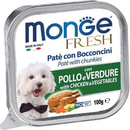 Produktbild von MONGE Fresh Dog Pastete mit Hühnchen und Gemüse 100 g