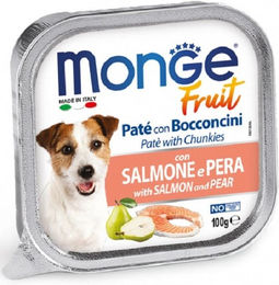 Produktbild von Monge Fruit Dog Pastete mit Lachs und Birne - 100 g