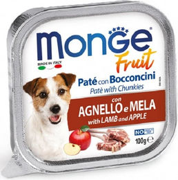 Produktbild von MONGE Fruit Dog Pastete mit Lamm und Apfel 100g
