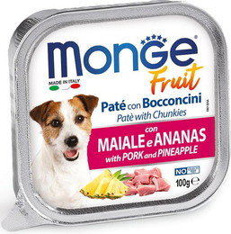 Produktbild von Monge Fruit Dog Pastete mit Schweinefleisch und Ananas - 100 g