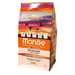 Produktbild von Monge Grain Free All Breeds Trockenfutter Ente & Kartoffel - 12 kg