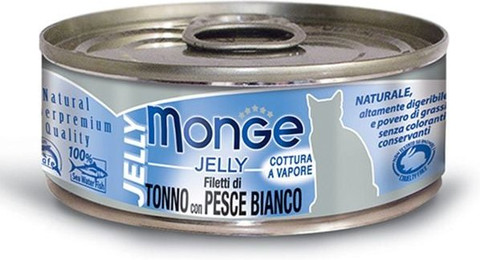 Produktbild von MONGE Jelly mit Thunfisch und Weißfisch 80 g