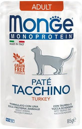 Produktbild von MONGE Monoprotein Adult Cat Paté Turkey 85 g Pâté aus Truthahn für Katzen