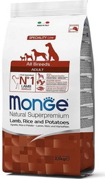 Produktbild von Monge Natural Superpremium Adult Lamm, Reis und Kartoffeln Hundefutter - 2,5 kg