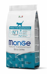 Produktbild von Monge Natural Superpremium Kitten Chicken Trockenfutter - 1,5 kg