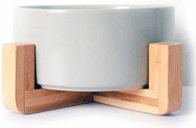 Produktbild von Monkimau Hunde-Futterspender Hundenapf und Katzennapf aus Keramik grau - 400 ml