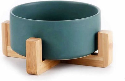 Produktbild von Monkimau Hunde-Futterspender Hundenapf und Katzennapf aus Keramik grün - 400 ml