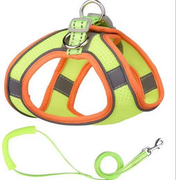 Produktbild von Monkimau Hunde-Geschirr Geschirr für Hund und Katze mit Leine - XXXS neongelb
