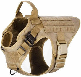 Monkimau Hunde-Geschirr Hundegeschirr taktische Sicherheitsweste - M in beige, Robust – Bild 1 von 5
