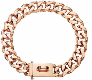 Produktbild von Monkimau Hunde-Halsband Edelstahl Hundekette Rose-Gold 19mm XS 26cm