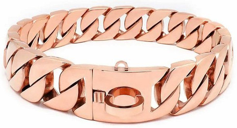 Produktbild von Monkimau Hunde-Halsband Edelstahl Hundekette Rose-Gold 32mm L-M 51cm