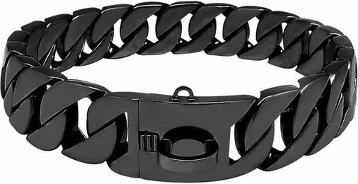Produktbild von Monkimau Hunde-Halsband Edelstahl Hundekette schwarz 32mm L-M 51cm