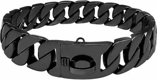 Produktbild von Monkimau Hunde-Halsband Edelstahl Hundekette schwarz 32mm XXL-XL 70cm