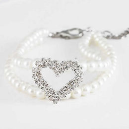 Produktbild von Monkimau Hunde-Halsband Kette Anhänger weiß M