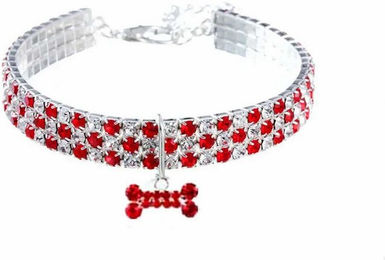 Monkimau Hunde-Halsband rot/weiß L – Bild 1 von 5