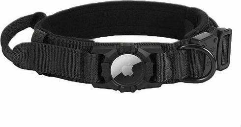 Produktbild von Monkimau Hunde-Halsband taktisch mit Handgriff und Air-Tag Halter