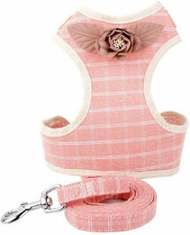 Produktbild von Monkimau Hunde- und Katzengeschirr rosa kariert