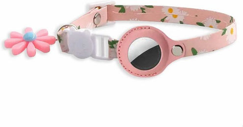 Produktbild von Monkimau Hunde- und Katzenhalsband mit AirTag Halter und Sicherheitsverschluss lila