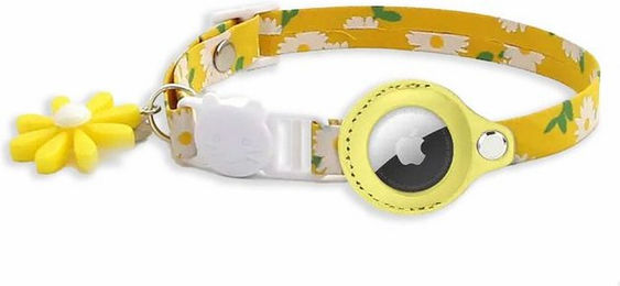 Produktbild von Monkimau Hunde- und Katzenhalsband mit AirTag Halter und Sicherheitsverschluss lila