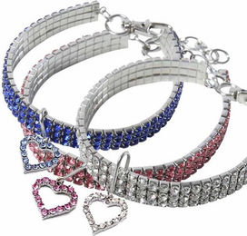 Produktbild von Monkimau Hunde- und Katzenhalsband mit Herzanhänger und Gummizug rot S