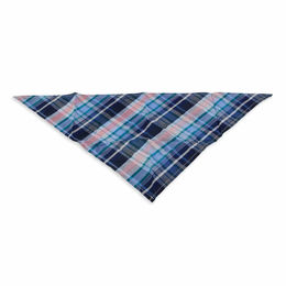 Monkimau Hundehalstuch aus Baumwolle blau schwarz kariert – Bild 1 von 3