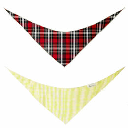 Produktbild von Monkimau Hundehalstuch aus Baumwolle kariert rot-gelb