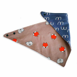 Produktbild von Monkimau Hundehalstuch aus Baumwolle mit Fuchs- und Vogel-Motiv