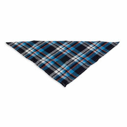 Monkimau Hundehalstuch aus Baumwolle Weiß Schwarz Blau kariert – Bild 1 von 3