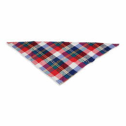 Monkimau Hundehalstuch aus Baumwolle Weiß Schwarz Rot kariert – Bild 1 von 3