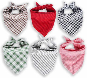 Produktbild von Monkimau Hundehalstuch kariert und gestreift für große Hunde - 1 Stk.