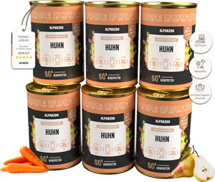 Produktbild von Monoprotein Huhn Nassfutter für Hunde 6 x 400g