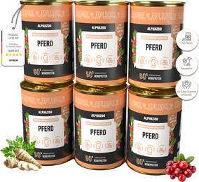 Produktbild von Monoprotein Pferd Nassfutter für Hunde 6 x 400g